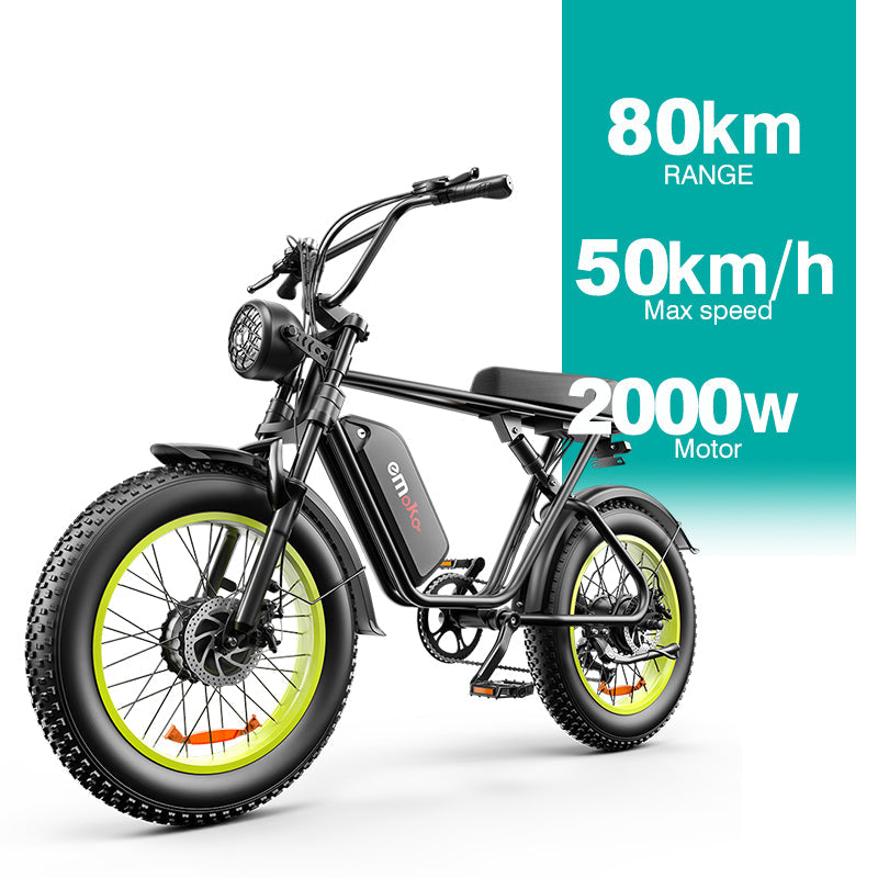 Emoko C91 Ebike Powerful Dual Motor 1000w*2 48v 20*4 inch fat tire 23ah dual suspension brake offroad electric bike for adults