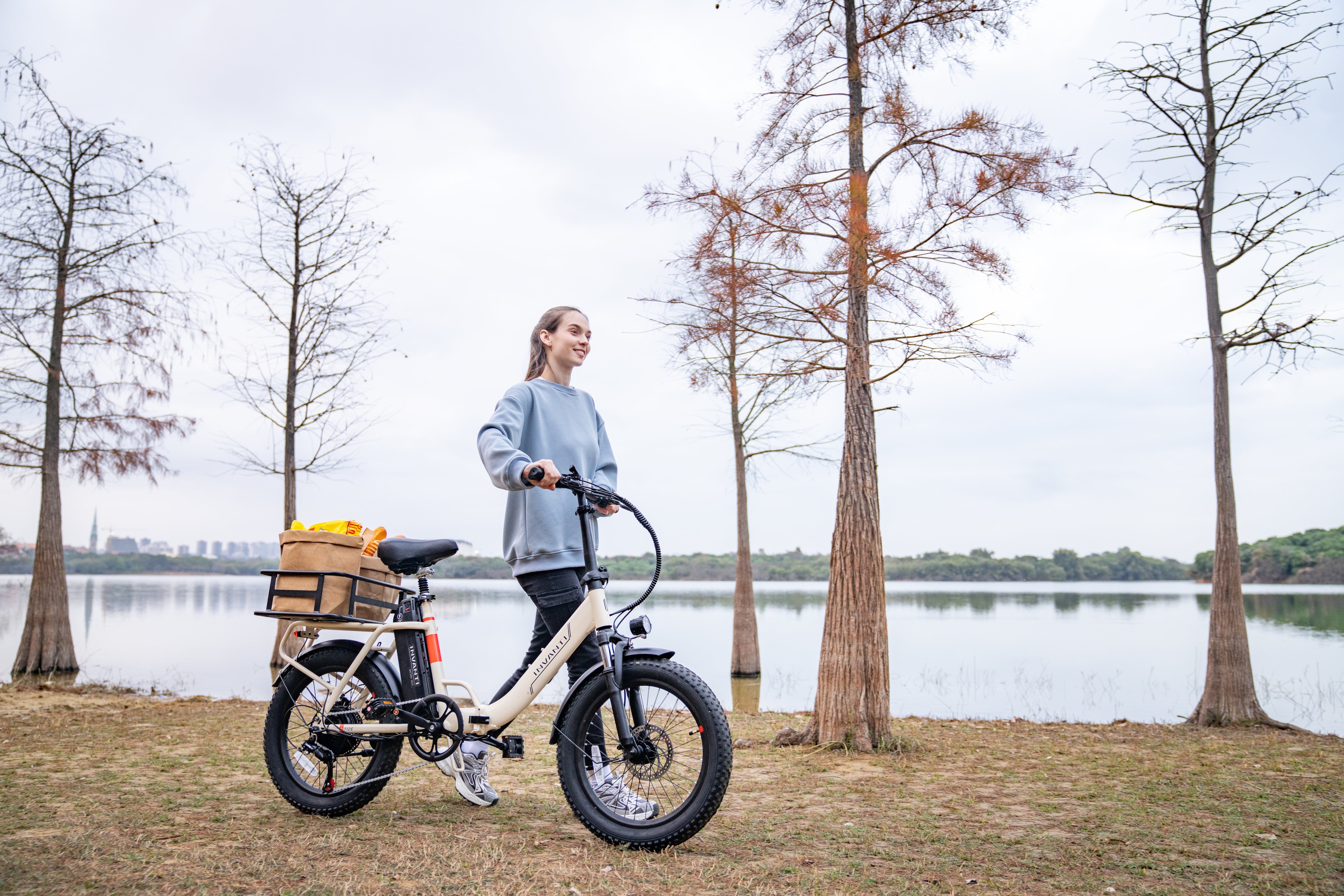 Bicicletta elettrica pieghevole INVANTI TIDE2, motore da 500 W, batteria da 48 V 10,4 Ah