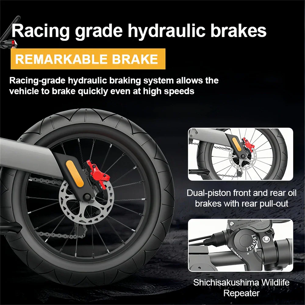 NEXXBIKE X5 Plus 20" Fat Tires Electric Dirt Bike 1000W Motor 48V 25Ah Samsung Battery With NFC Key