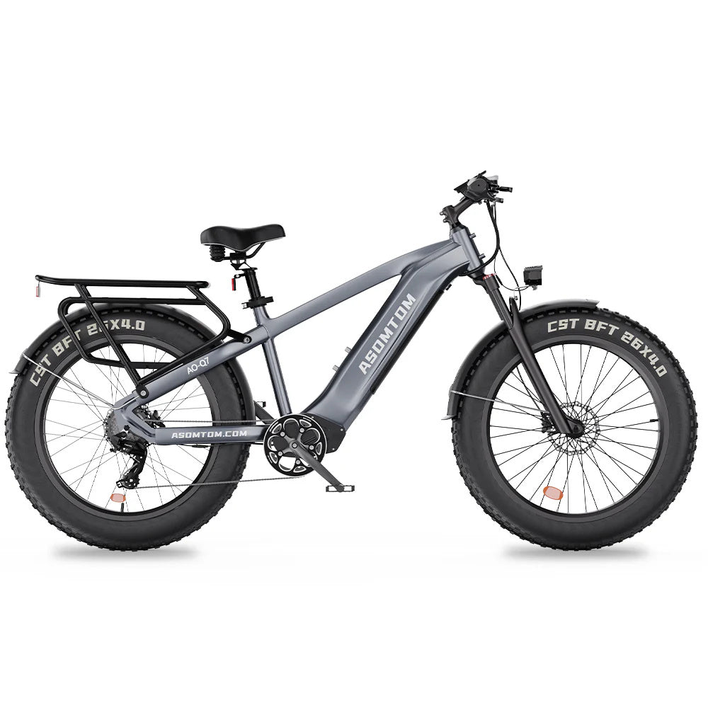 Bicicletta elettrica ASOMTOM Q7 da 26" per tutti i terreni, motore da 750 W, batteria da 48 V e 15 Ah