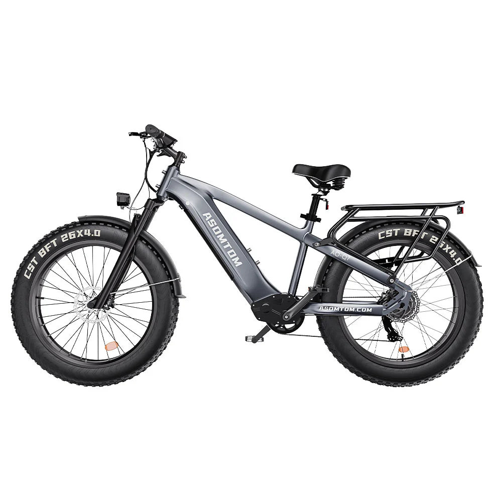 Bicicletta elettrica ASOMTOM Q7 da 26" per tutti i terreni, motore da 750 W, batteria da 48 V e 15 Ah