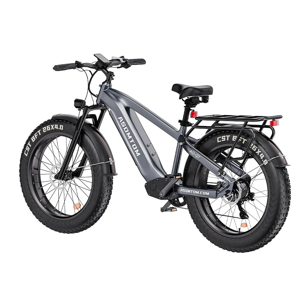 Bicicletta elettrica ASOMTOM Q7 da 26" per tutti i terreni, motore da 750 W, batteria da 48 V e 15 Ah