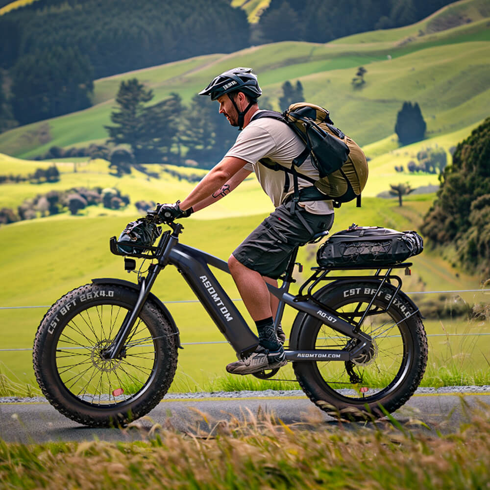 Bicicletta elettrica ASOMTOM Q7 da 26" per tutti i terreni, motore da 750 W, batteria da 48 V e 15 Ah