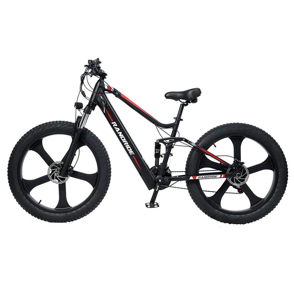 Mountain bike elettrica RANDRIDE YX90M da 26", motore da 1000 W, batteria da 48 V e 13,6 Ah