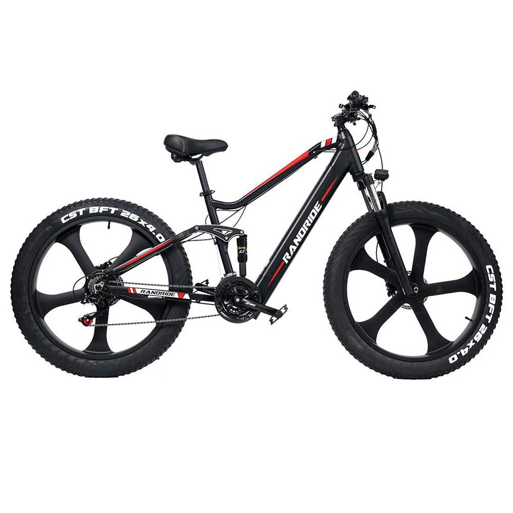 Mountain bike elettrica RANDRIDE YX90M da 26", motore da 1000 W, batteria da 48 V e 13,6 Ah