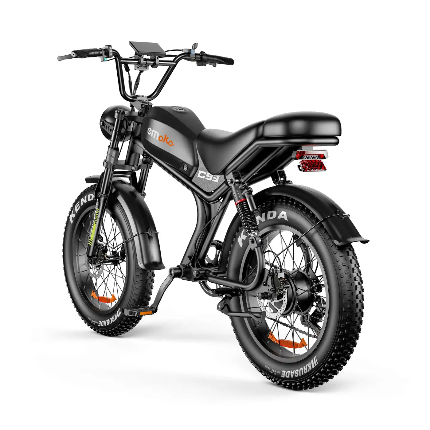 Emoko C93 48V 20AH Fast Moped-style Off Road full suspension Ebike 20 inch Fat Tire Dual Seat for adults
