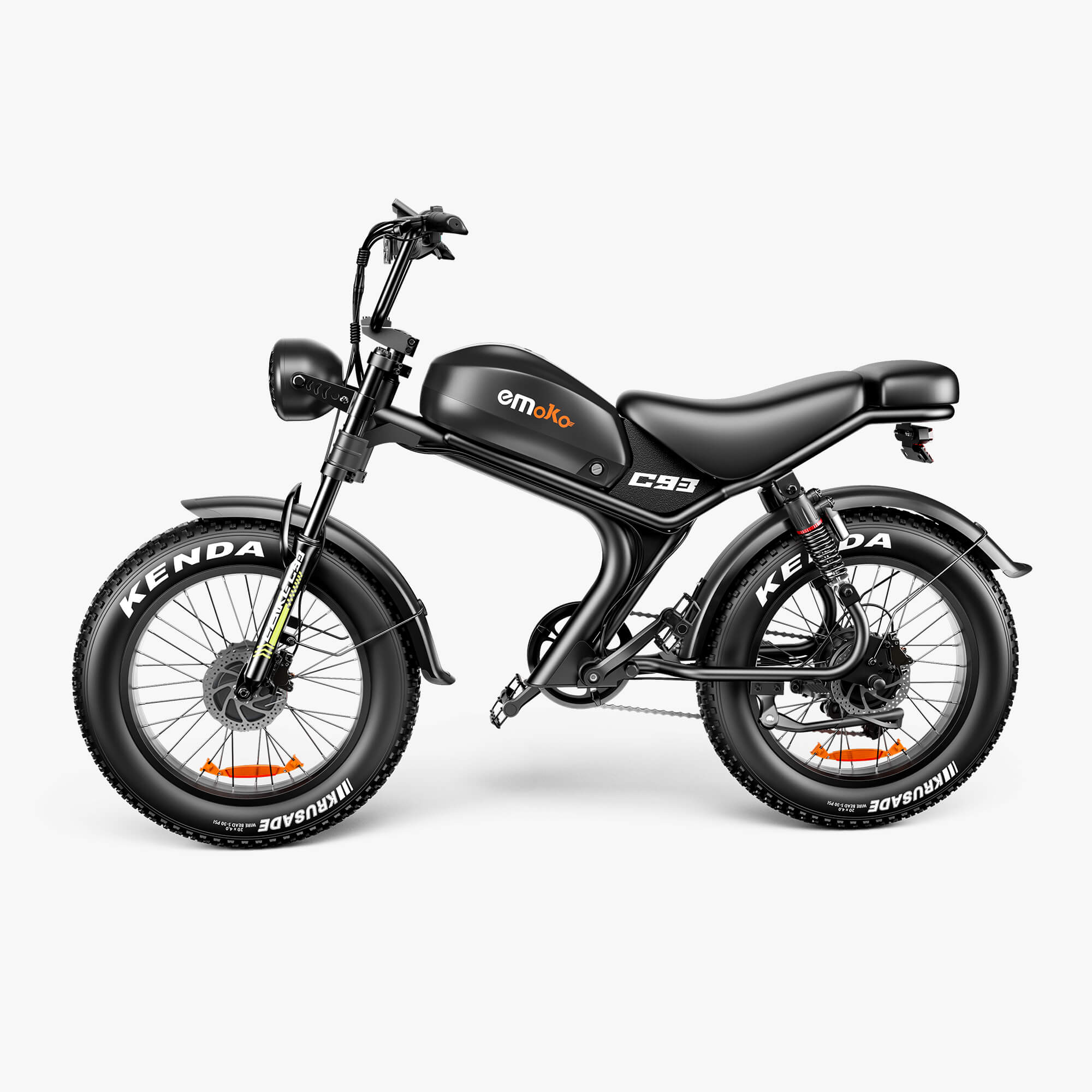 Emoko C93 48V 23AH Dual Motor 2000w Fast Moped-style Off Road full suspension Ebike 20 inch Fat Tire Dual Seat for adults