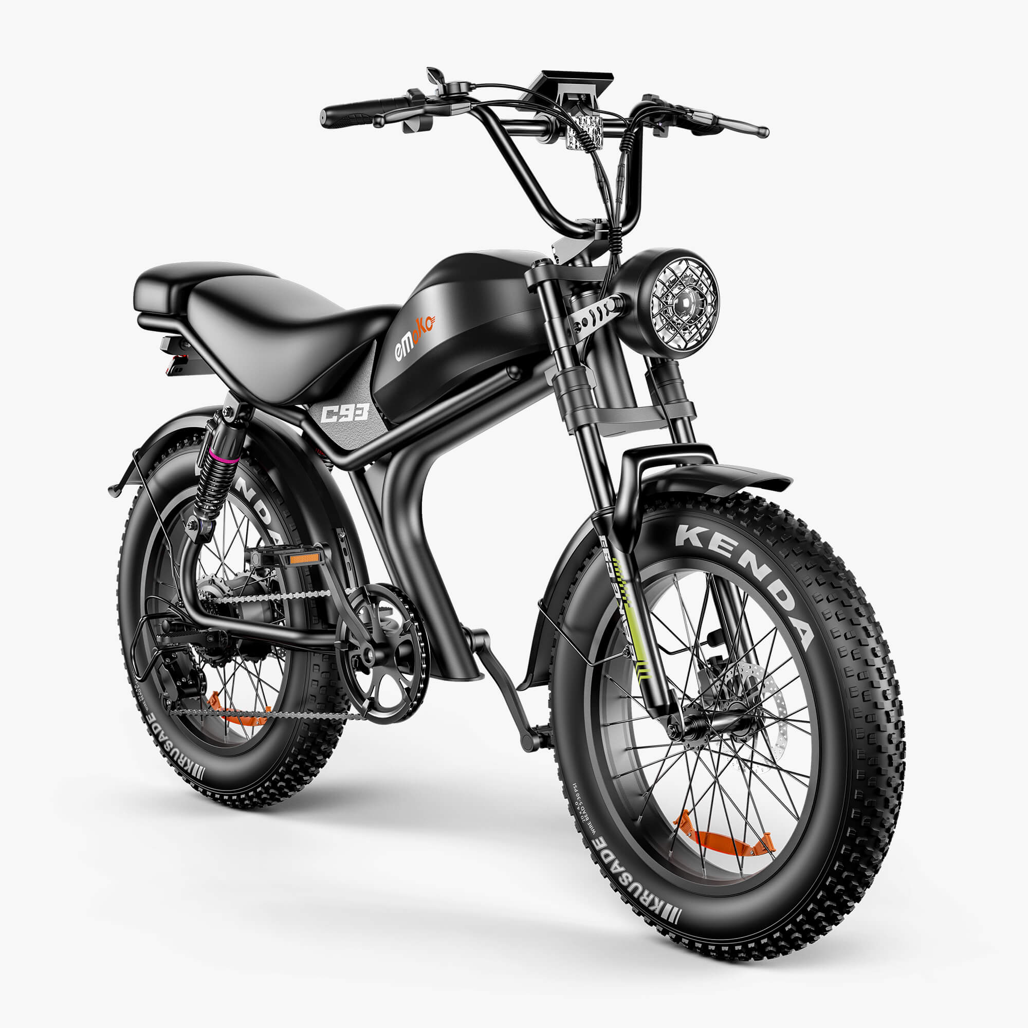 Emoko C93 48V 23AH Dual Motor 2000w Fast Moped-style Off Road full suspension Ebike 20 inch Fat Tire Dual Seat for adults