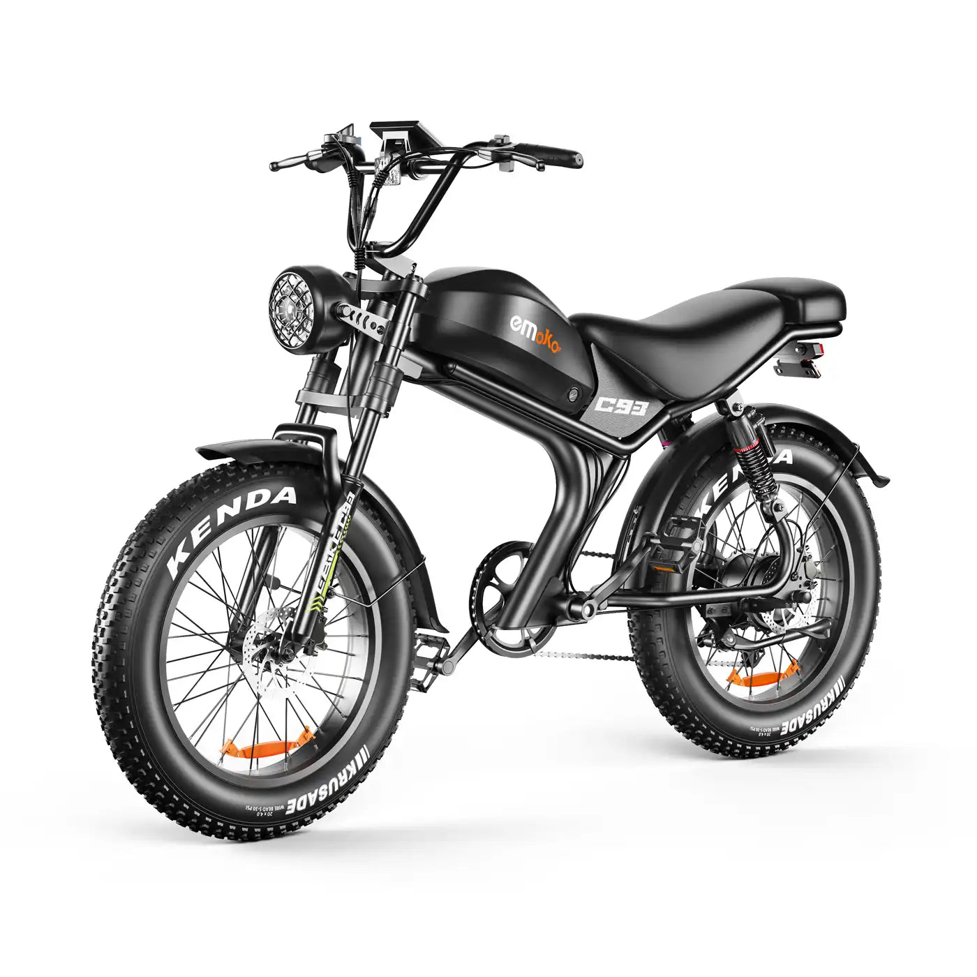 Emoko C93 48V 20AH Fast Moped-style Off Road full suspension Ebike 20 inch Fat Tire Dual Seat for adults