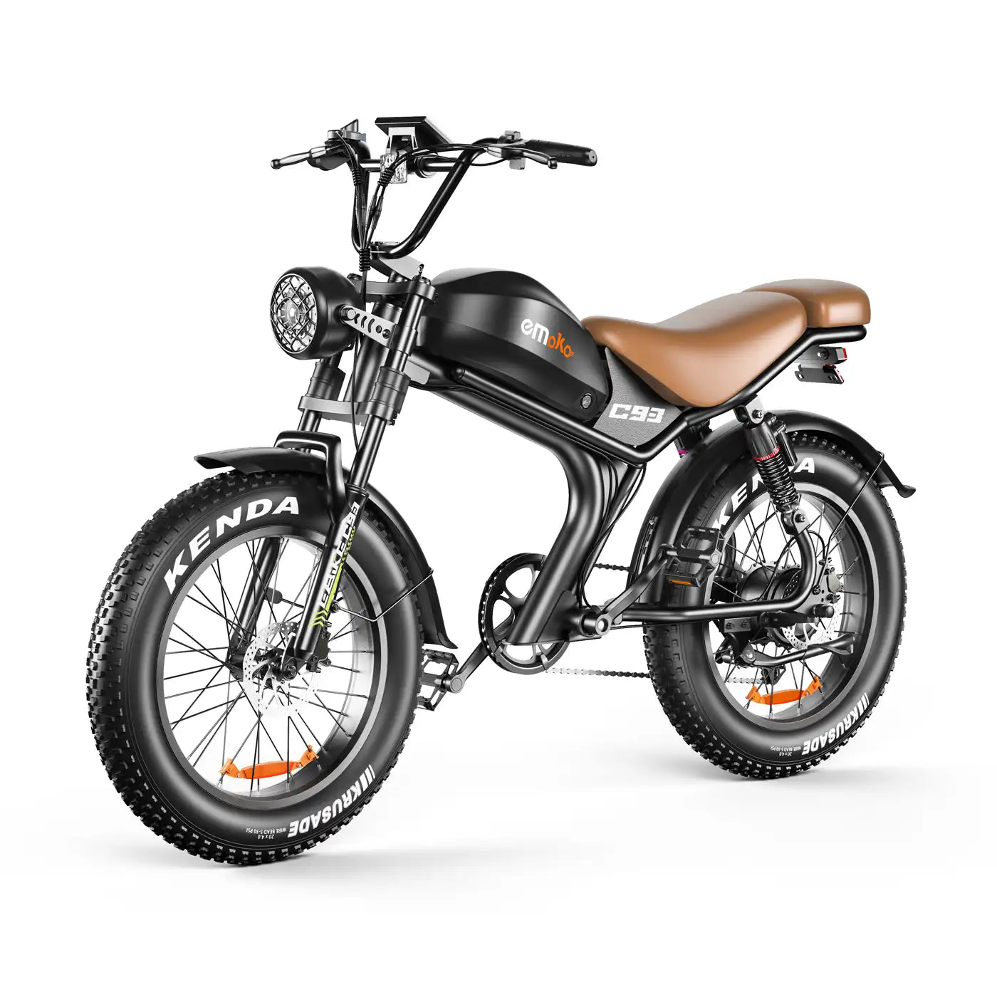 Emoko C93 48V 20AH Fast Moped-style Off Road full suspension Ebike 20 inch Fat Tire Dual Seat for adults