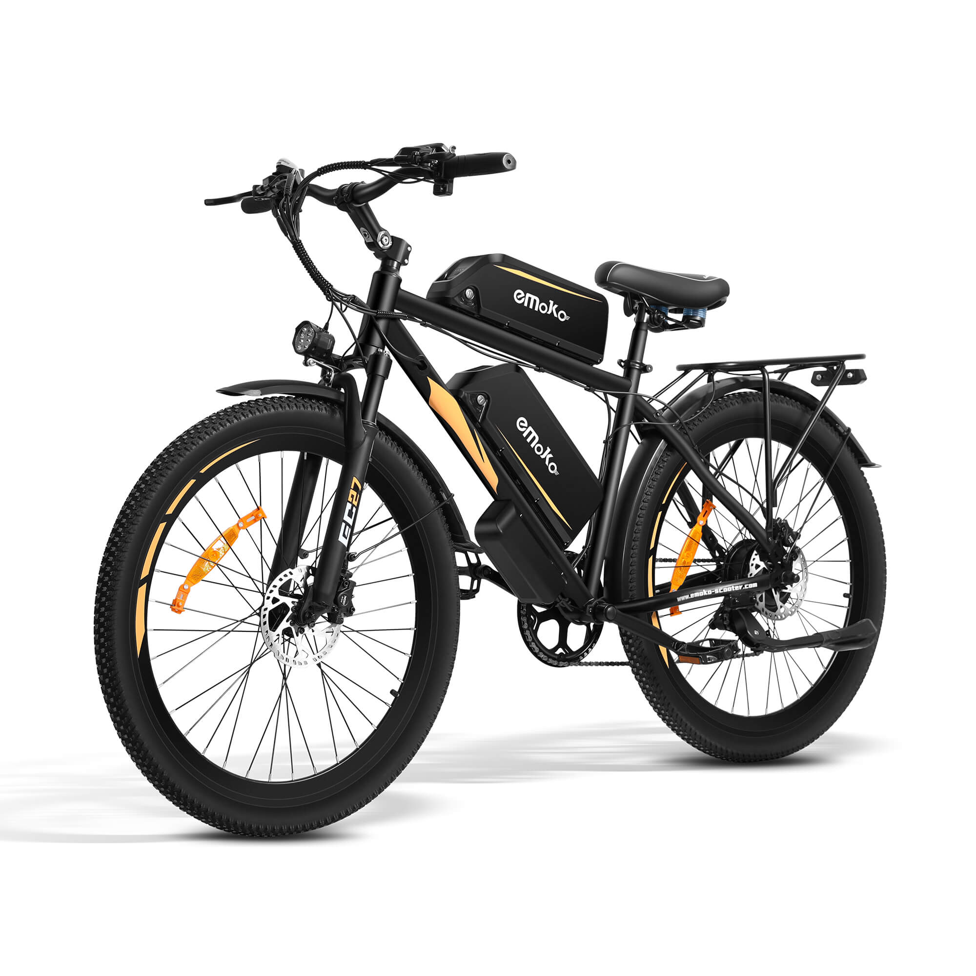 EMOKO EC27 Dual Battery Long Range bicycle 27.5*2.1" Tyre with Rear Rack for Food Delivery