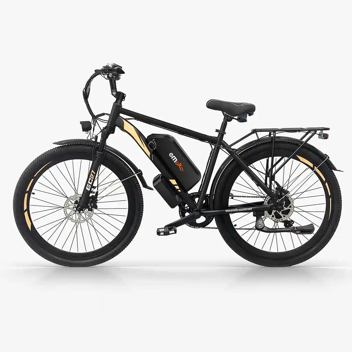 EMOKO EC27 Dual Battery Long Range bicycle 27.5*2.1" Tyre with Rear Rack for Food Delivery