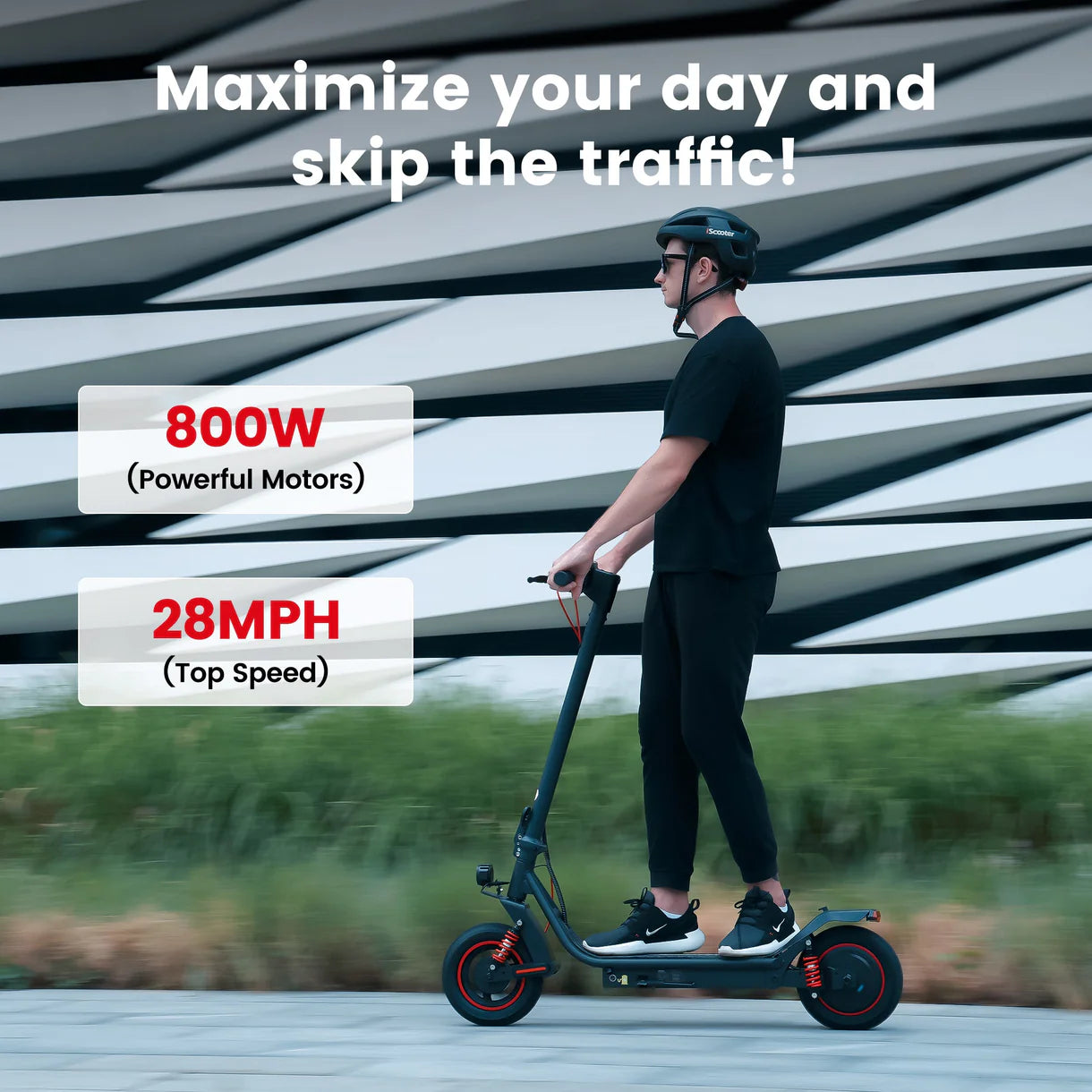 iScooter i10 Pro 800W Commuter Electric Scooter for Adult 48V 15AH