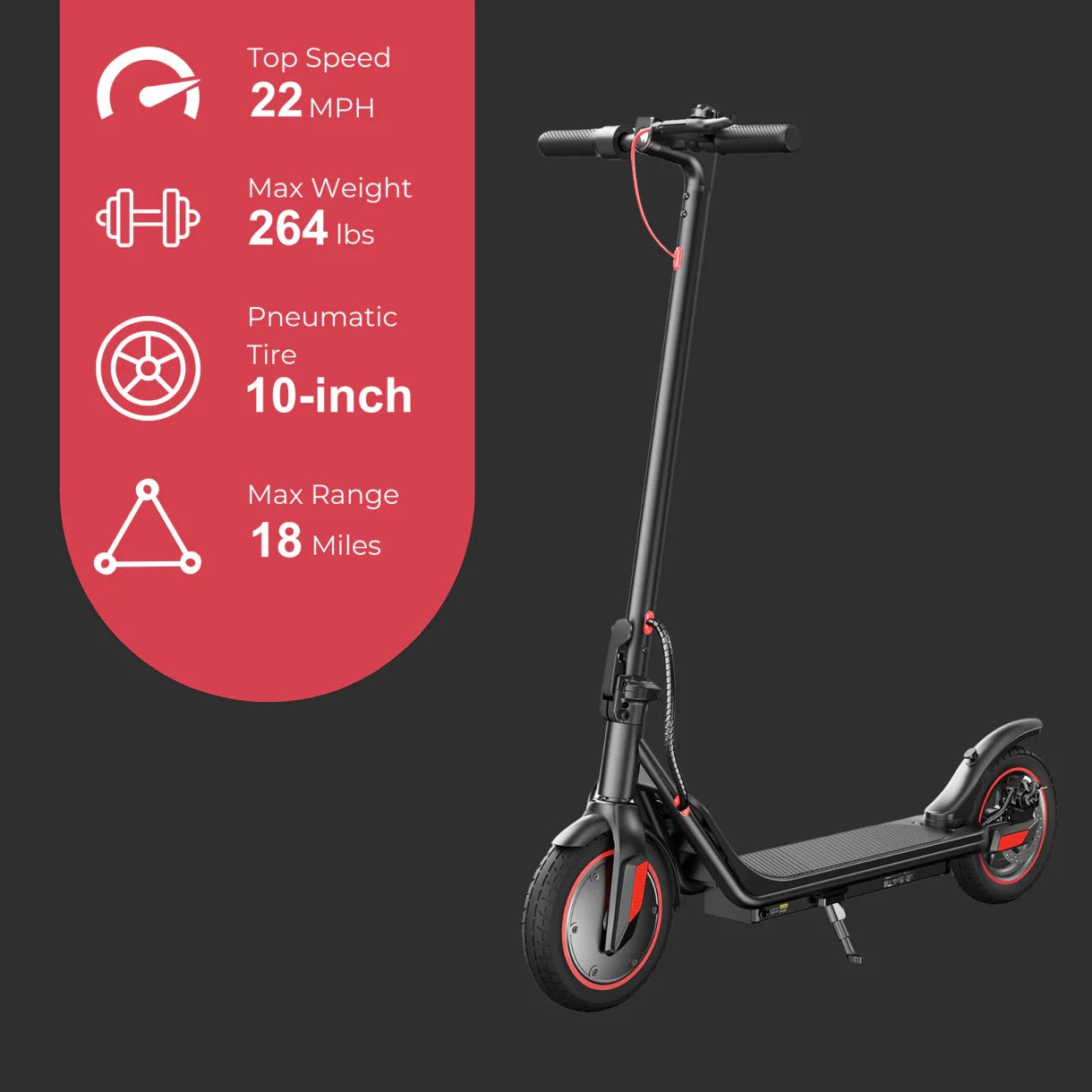 IScooter i9M 35kmh 500W Motor Power 10 inches Pneumatic Tires Foldable Commuting Electric Scooter