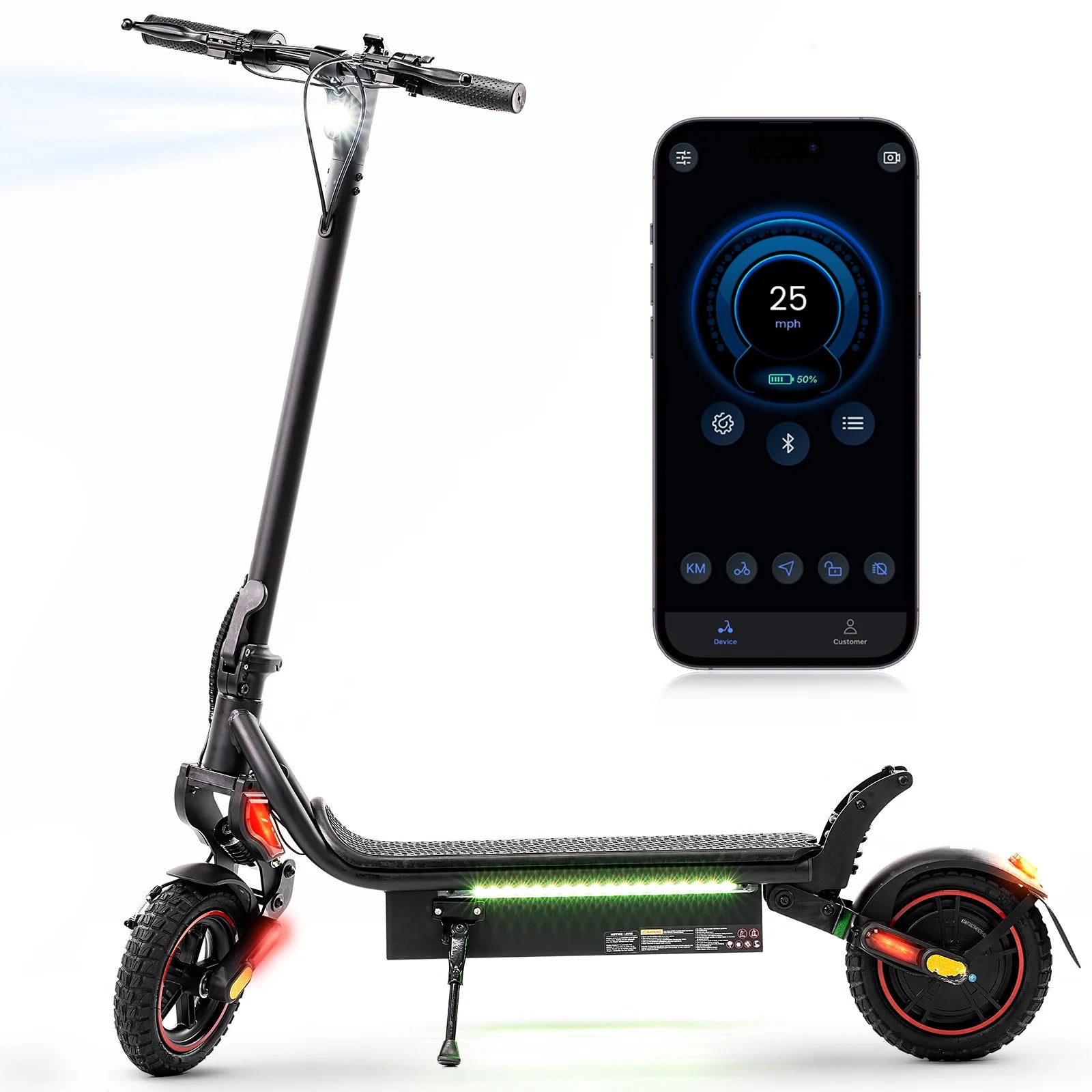 iScooter W8 750W Off Road Electric Scooter 9.3-Inch Pneumatic Tire 45 KM Long Range