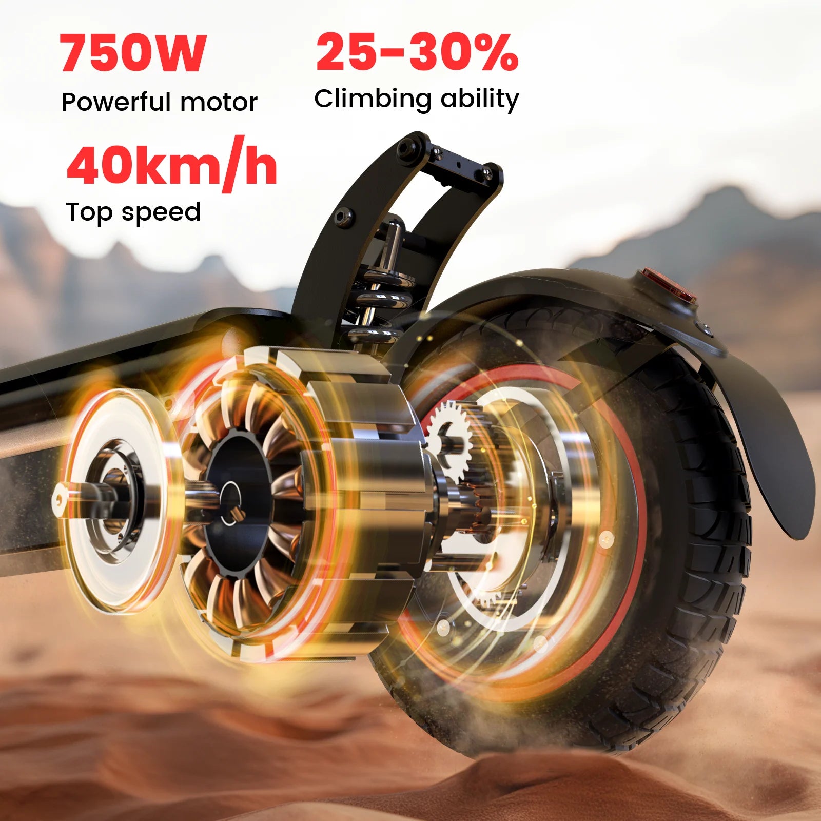 iScooter W8 750W Off Road Electric Scooter 9.3-Inch Pneumatic Tire 45 KM Long Range