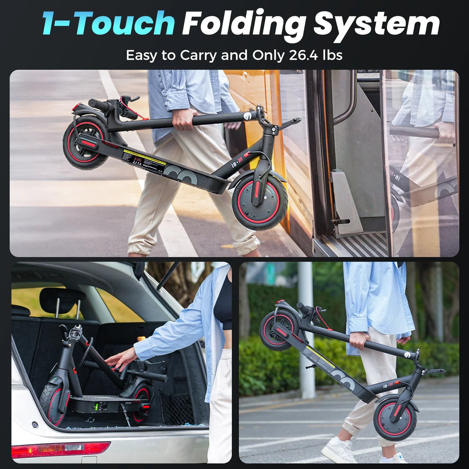 iScooter i8 350w Motor 8.5" Pneumatic Tires Electric Scooter for Adults
