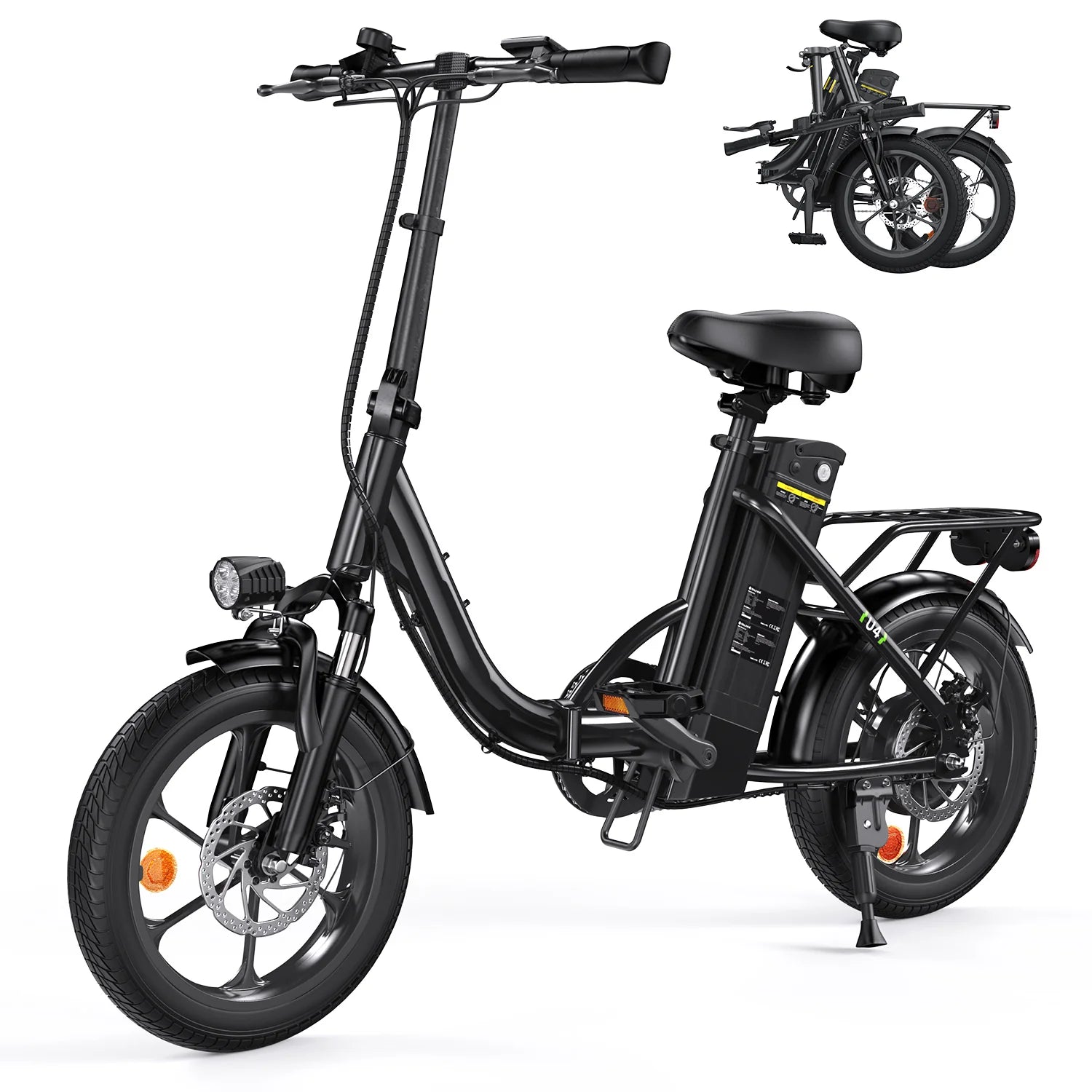 ISCOOTER U4 Low Step Through Foldable Electric Bike 500w 16*2.15" Pneumatic Tire 36V 10.4AH Battery