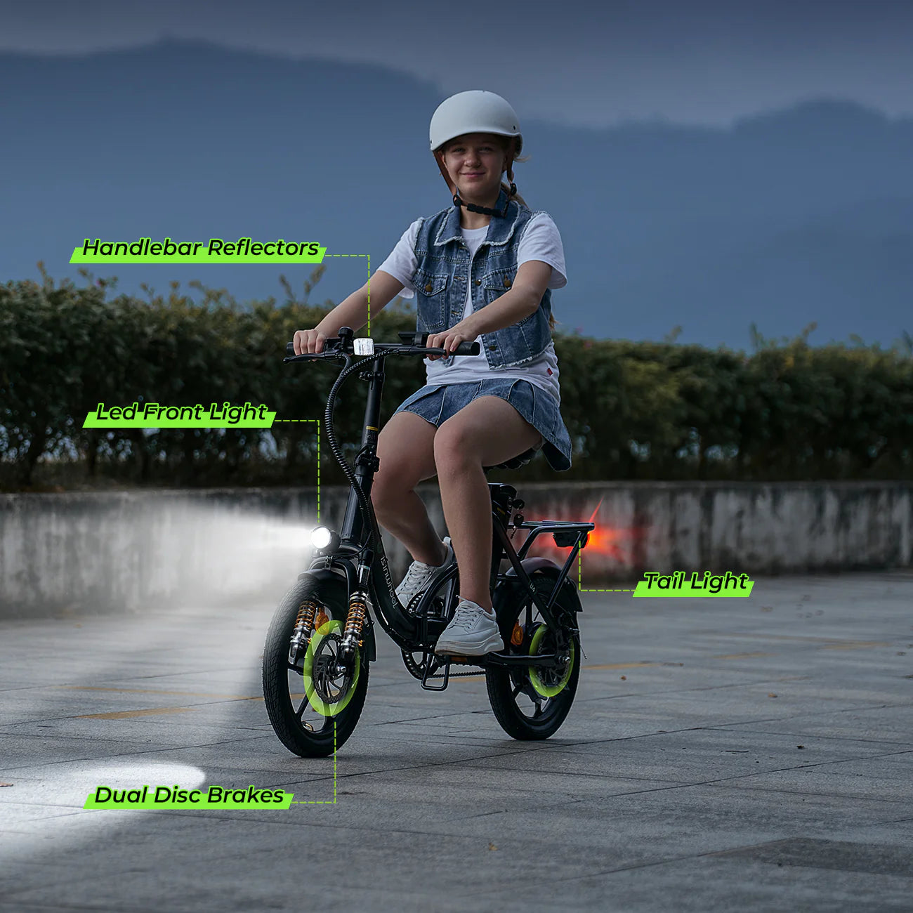 ISCOOTER U4 Low Step Through Foldable Electric Bike 500w 16*2.15" Pneumatic Tire 36V 10.4AH Battery