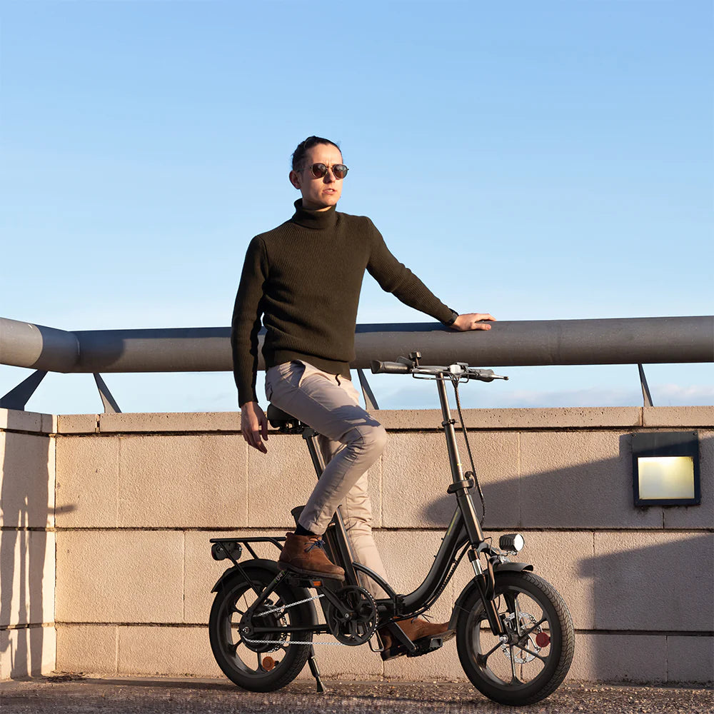 ISCOOTER U4 Low Step Through Foldable Electric Bike 500w 16*2.15" Pneumatic Tire 36V 10.4AH Battery