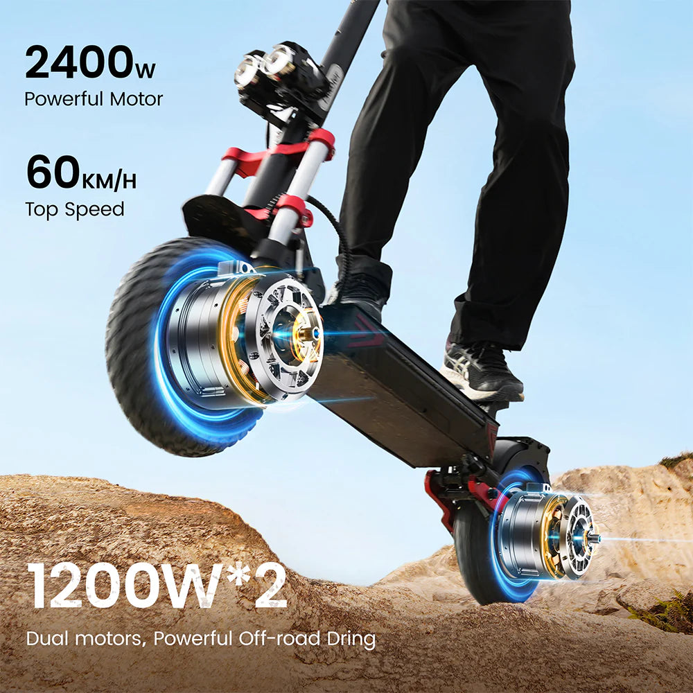 iScooter iX8 2400W Off Road Electric Scooter 12-Inch Pneumatic Tire 48V 20AH