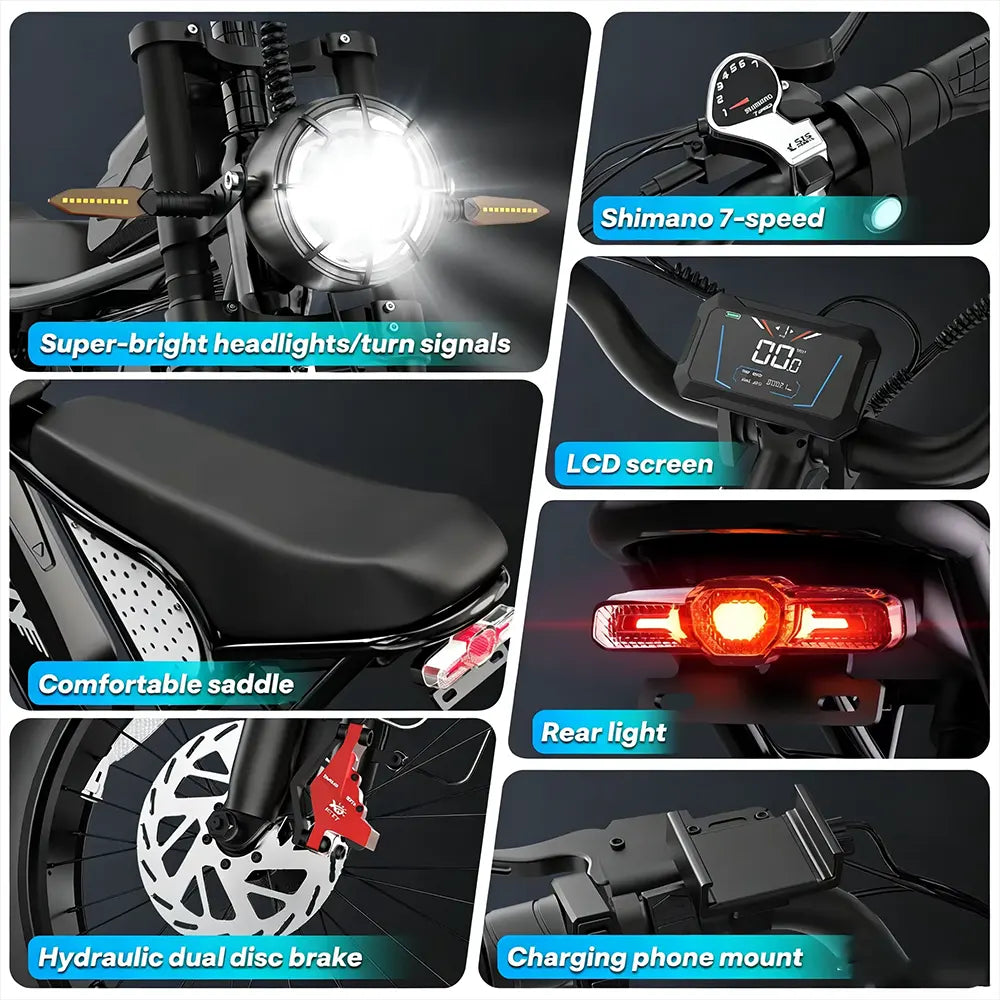 YVY C20 1500W 48V 20Ah Battery Fat Tire Electric Bike | 20" All-Terrain E-Bike