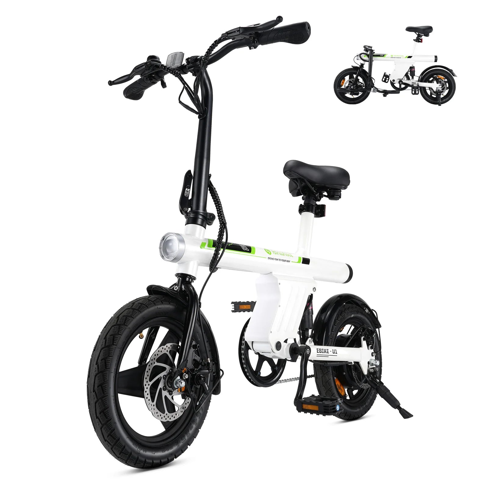 isinwheel U1 Folding Electric Bike for Adults and Teens 500w