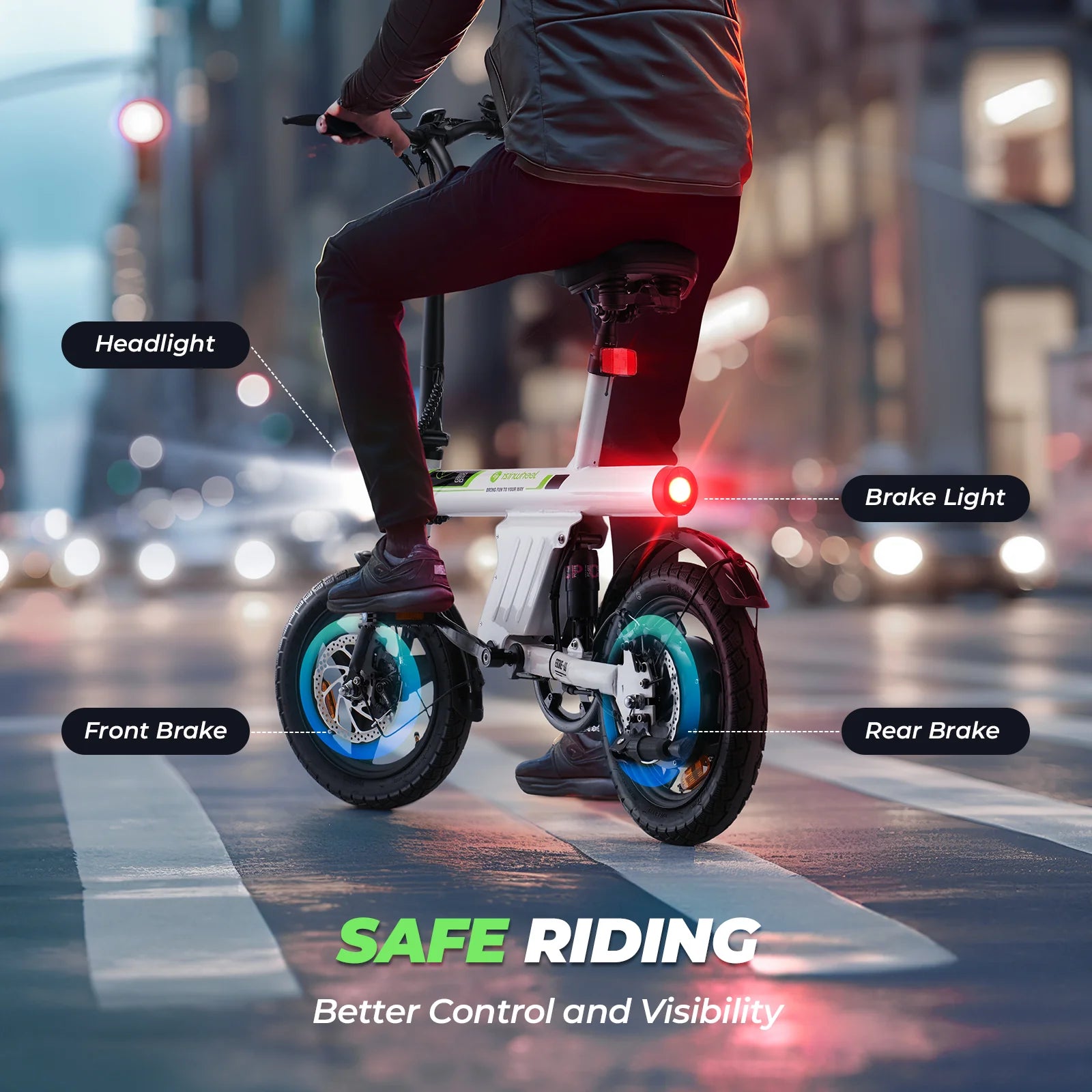 isinwheel U1 Folding Electric Bike for Adults and Teens 500w