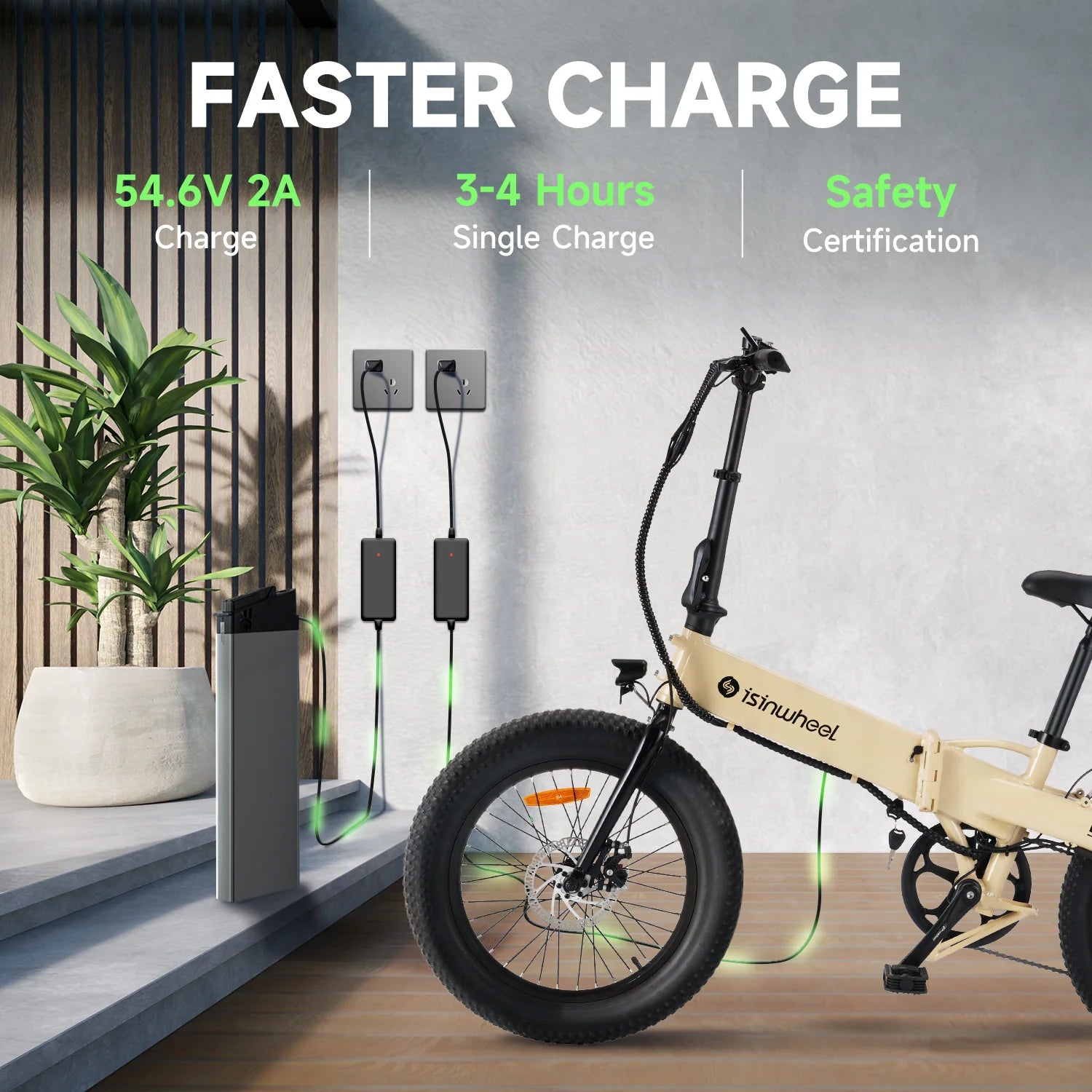 isinwheel U5 Folding Electric Bike for Adults and Teens 500w 20*2.6" Fat Tires 48V 7.8AH