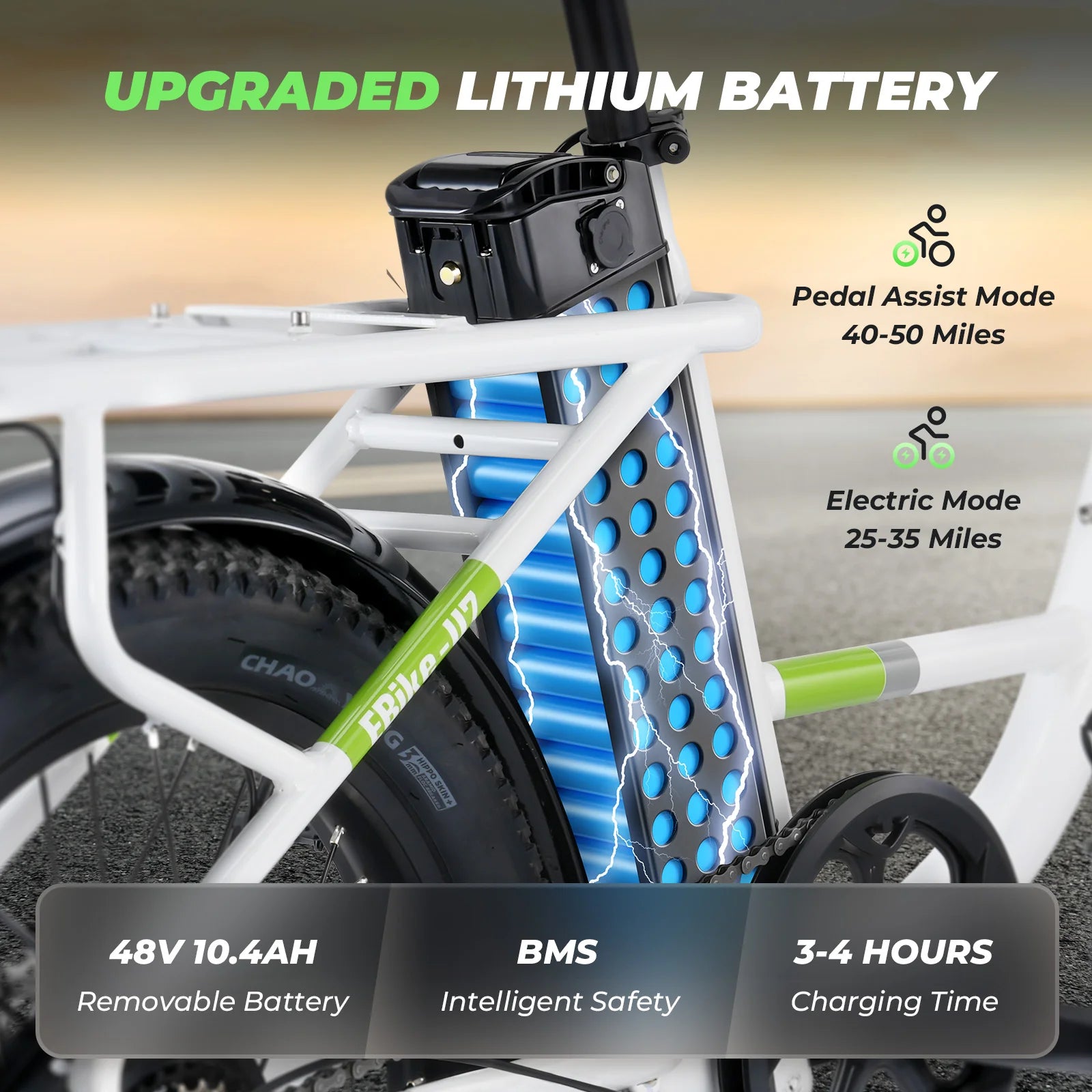 isinwheel U7 Cargo Bike 500W 20*3inch Fat Tires 80KM/50Miles Max Range