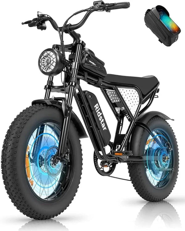 Ridstar Q20 Lite Electric Bike for Adults | 1000W Peak Motor, 48V 15Ah Removable Battery, 20" Fat Tire Ebike