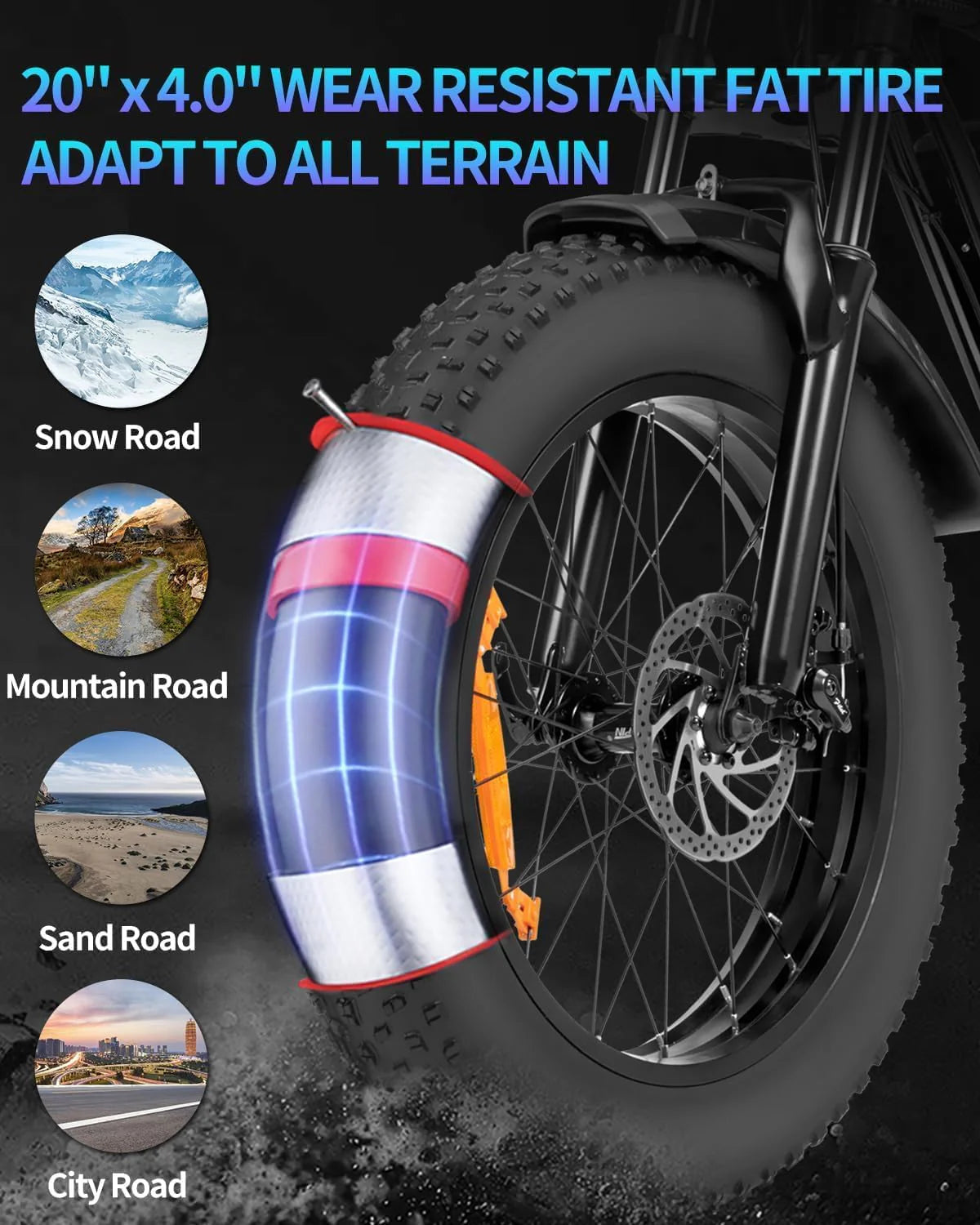 Ridstar Q20 Lite Electric Bike for Adults | 1000W Peak Motor, 48V 15Ah Removable Battery, 20" Fat Tire Ebike