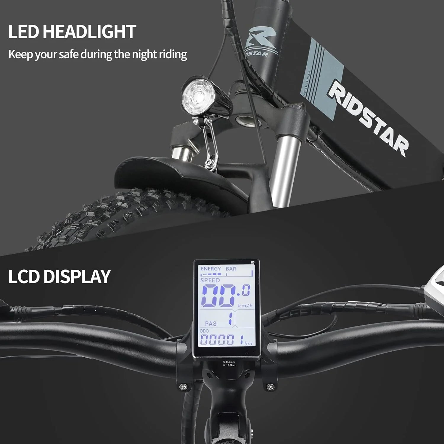 Ridstar H20 Foldable Electric Bike for Adults | 1000W Motor, 48V 15Ah Battery, 20" Fat Tire Ebike with Full Suspension
