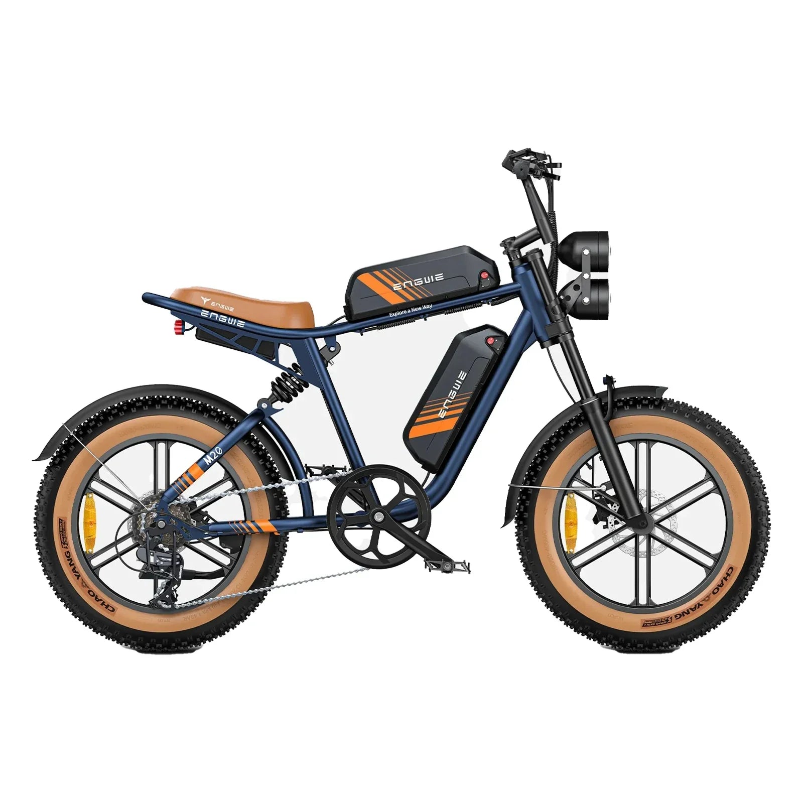 ENGWE M20 2.0 20" Retro Fat Tire Off-road Electric Bike 750W Motor 52V 15.6Ah Dual Batteries
