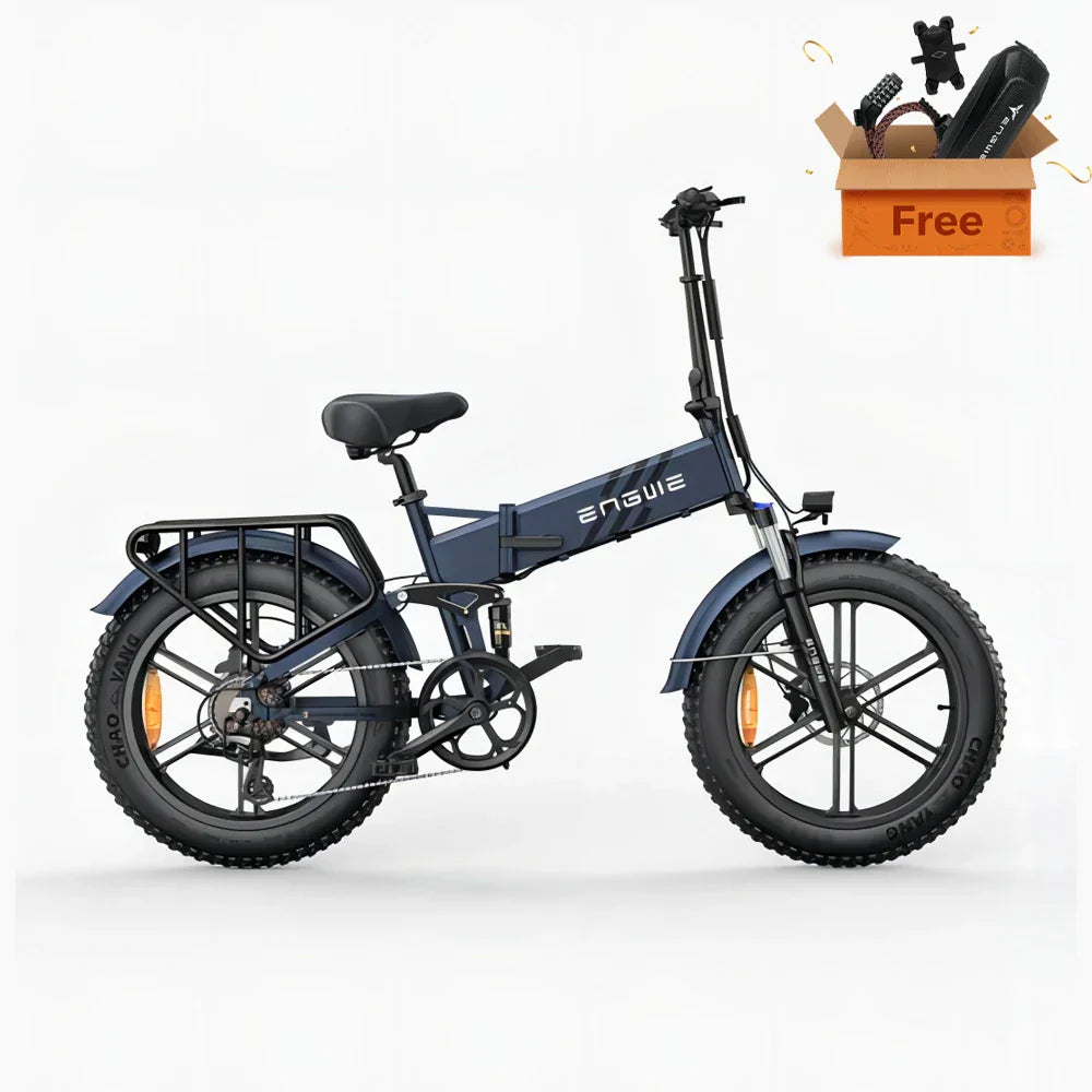 ENGWE Engine Pro 2.0 20" Fat Tire Folding Electric Bike 1200W Peak Motor 52V 16Ah Battery