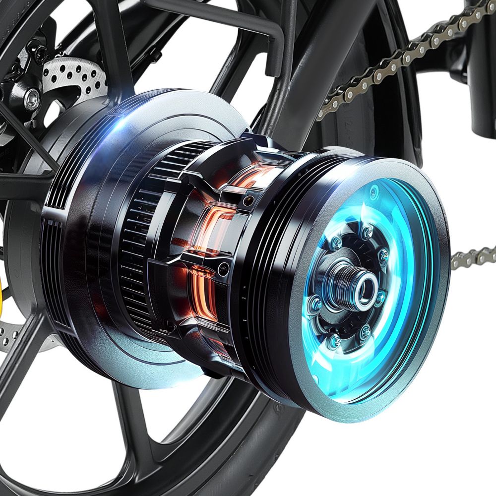 Bicicletta elettrica pieghevole ISINWHEEL U3 da 16", motore da 500 W, batteria da 36 V e 7,8 Ah