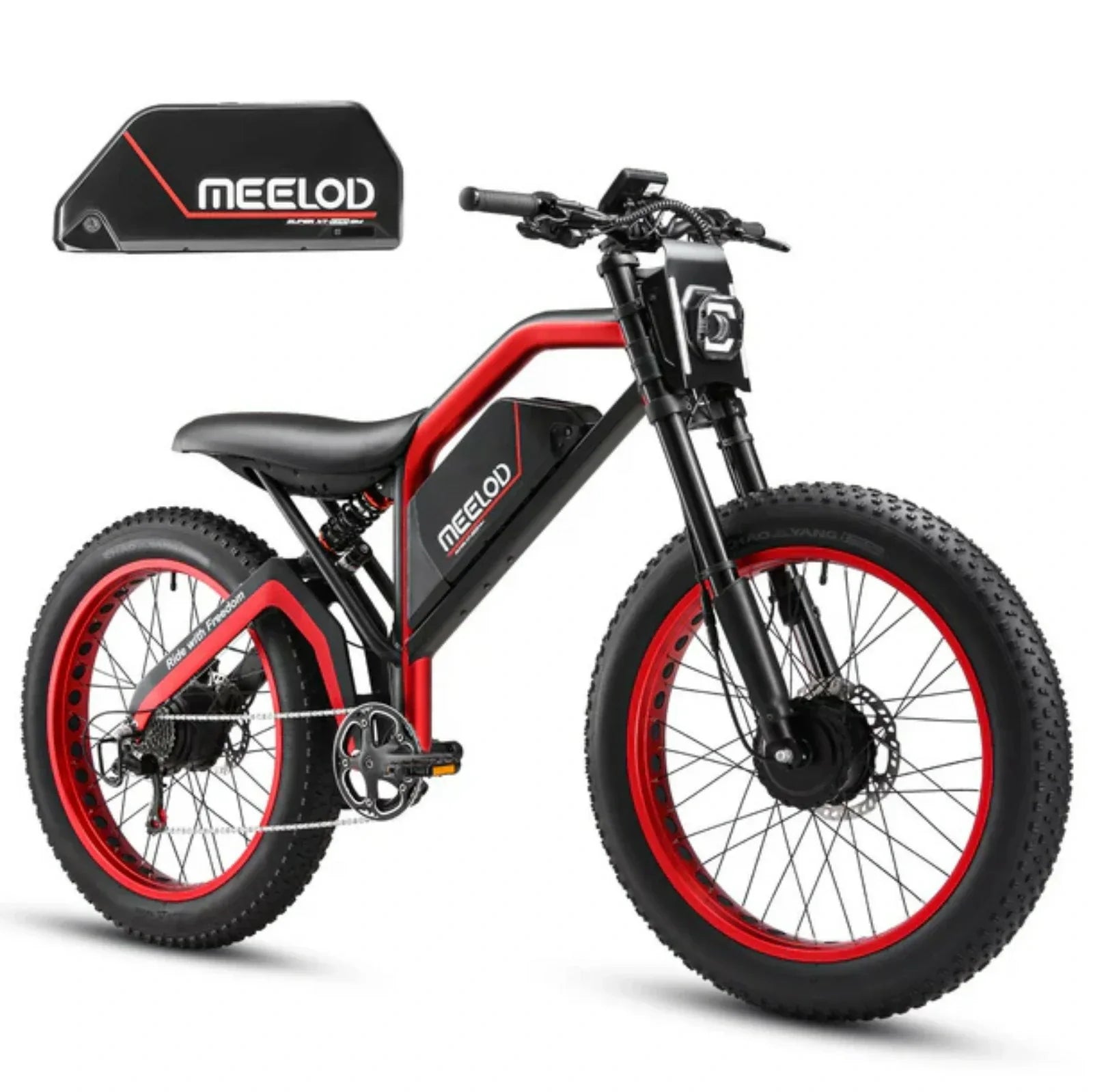 MEELOD XT600DL 26" Retro Moped Style Electric Bike 1200W Peak Dual Motors