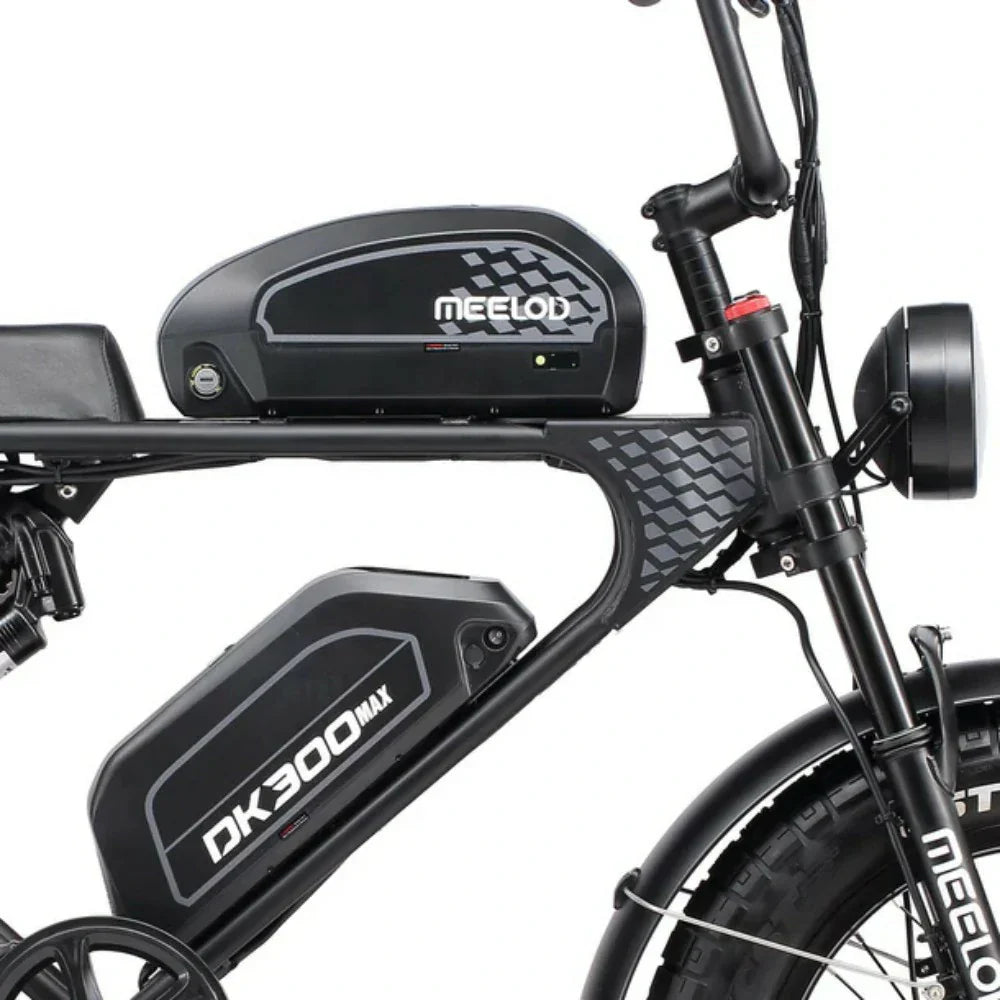 MEELOD DK300 MAX 20" Retro Moped Style Electric Bike 1200W Peak Dual Motors 48V 20Ah Dual Batteries