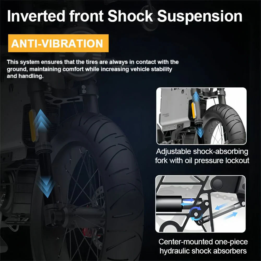 NEXXBIKE X5 Plus 20" Fat Tires Electric Dirt Bike 1000W Motor 48V 25Ah Samsung Battery With NFC Key