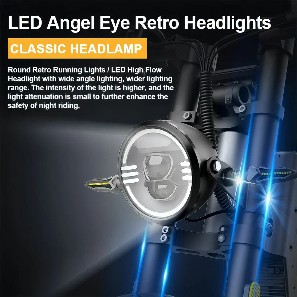 NEXXBIKE X5 Plus 20" Fat Tires Electric Dirt Bike 1000W Motor 48V 25Ah Samsung Battery With NFC Key