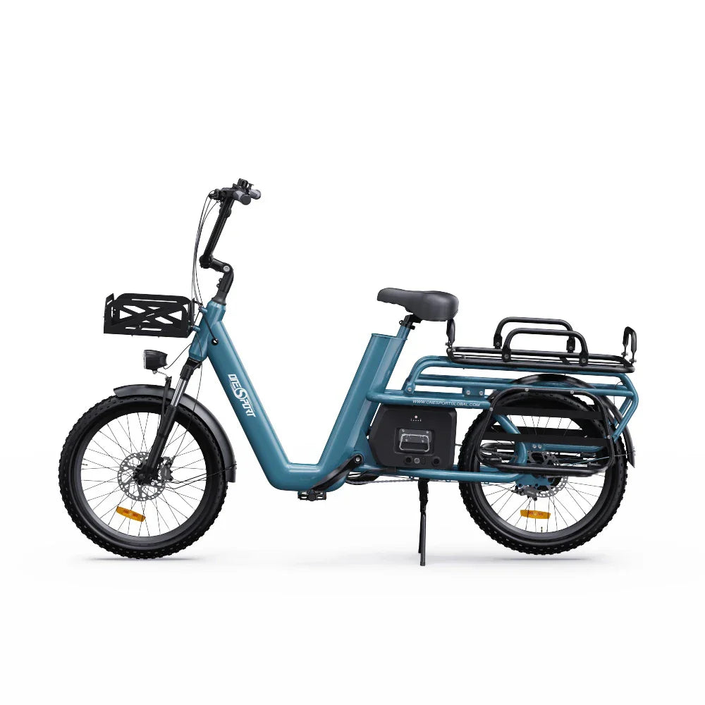 ONESPORT OT01 20" Step-Through Longtail Cargo Electric Bike 650W Motor 48V 27Ah Battery