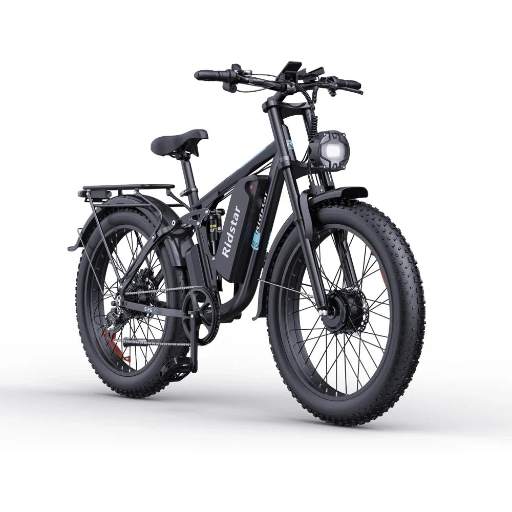RIDSTAR E26 Pro 26" 48V 23Ah Battery Fat Tires 2000W Dual Motor Mountain Electric Bike
