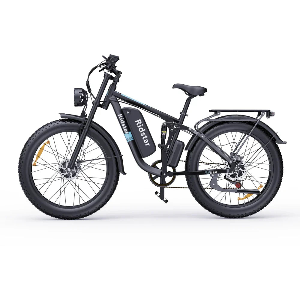 RIDSTAR E26 Pro 26" 48V 23Ah Battery Fat Tires 2000W Dual Motor Mountain Electric Bike