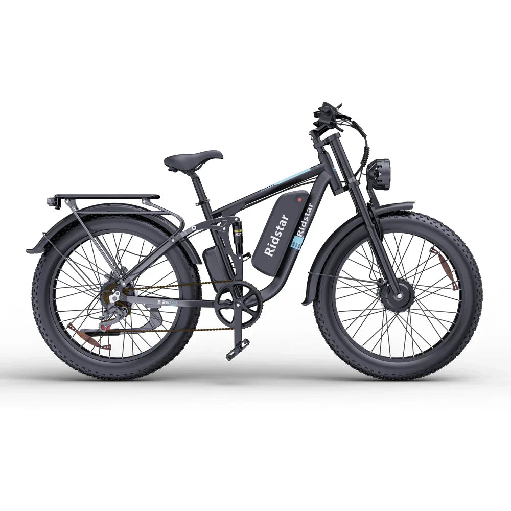 RIDSTAR E26 Pro 26" 48V 23Ah Battery Fat Tires 2000W Dual Motor Mountain Electric Bike