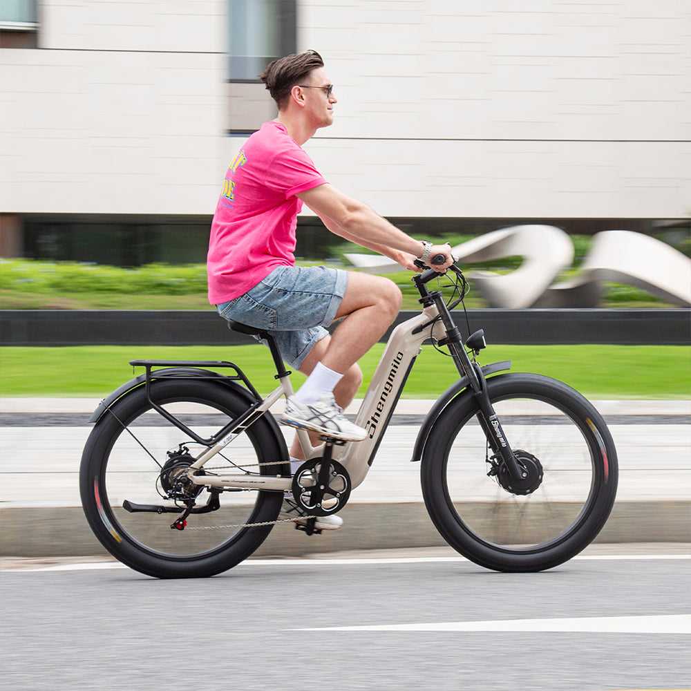 SHENGMILO S700 26" Step-Thru Fat Tire Electric City Bike 1000W*2 Dual Motor 48V 17.5Ah Battery