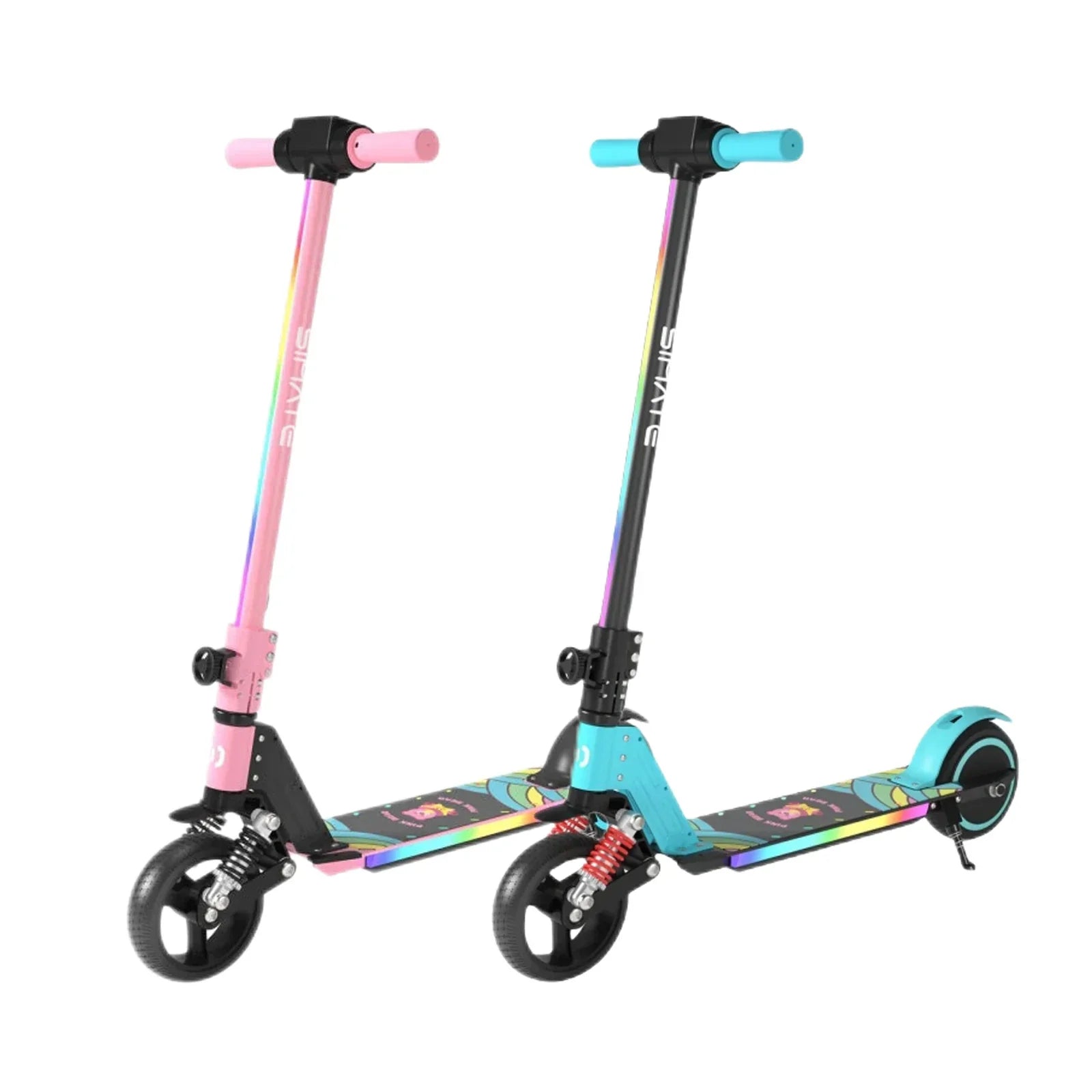 SIMATE S5 6.5" Kid's Foldable Colorful Body Lights Electric Scooter 130W Motor 24V 2.5Ah Battery (New)