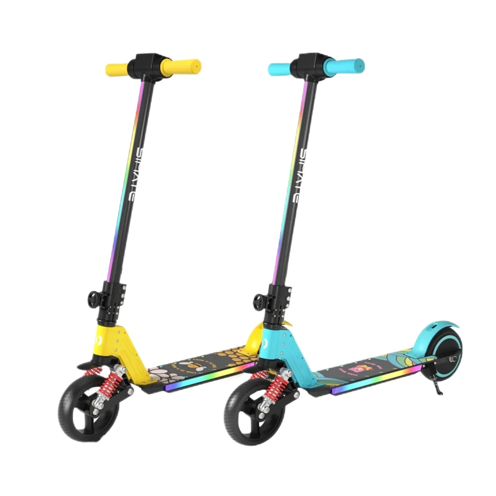 SIMATE S5 Kid's Foldable Colorful Body Lights Electric Scooter Combo (New)