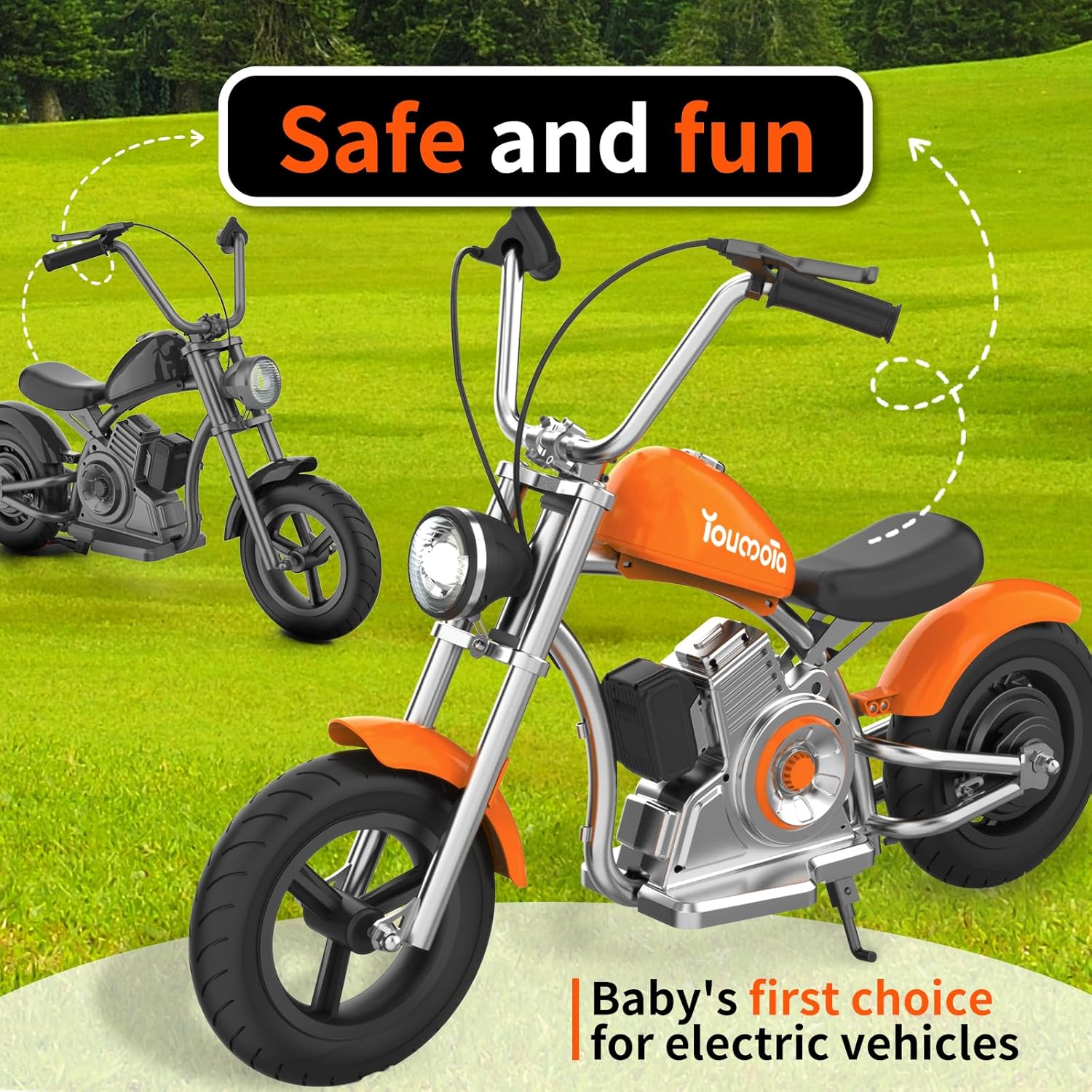 YOUMOTA KB20 12" Kid's Electric Motorbike 160W Motor 18.5V 4Ah Battery(Multi-functional Battery)