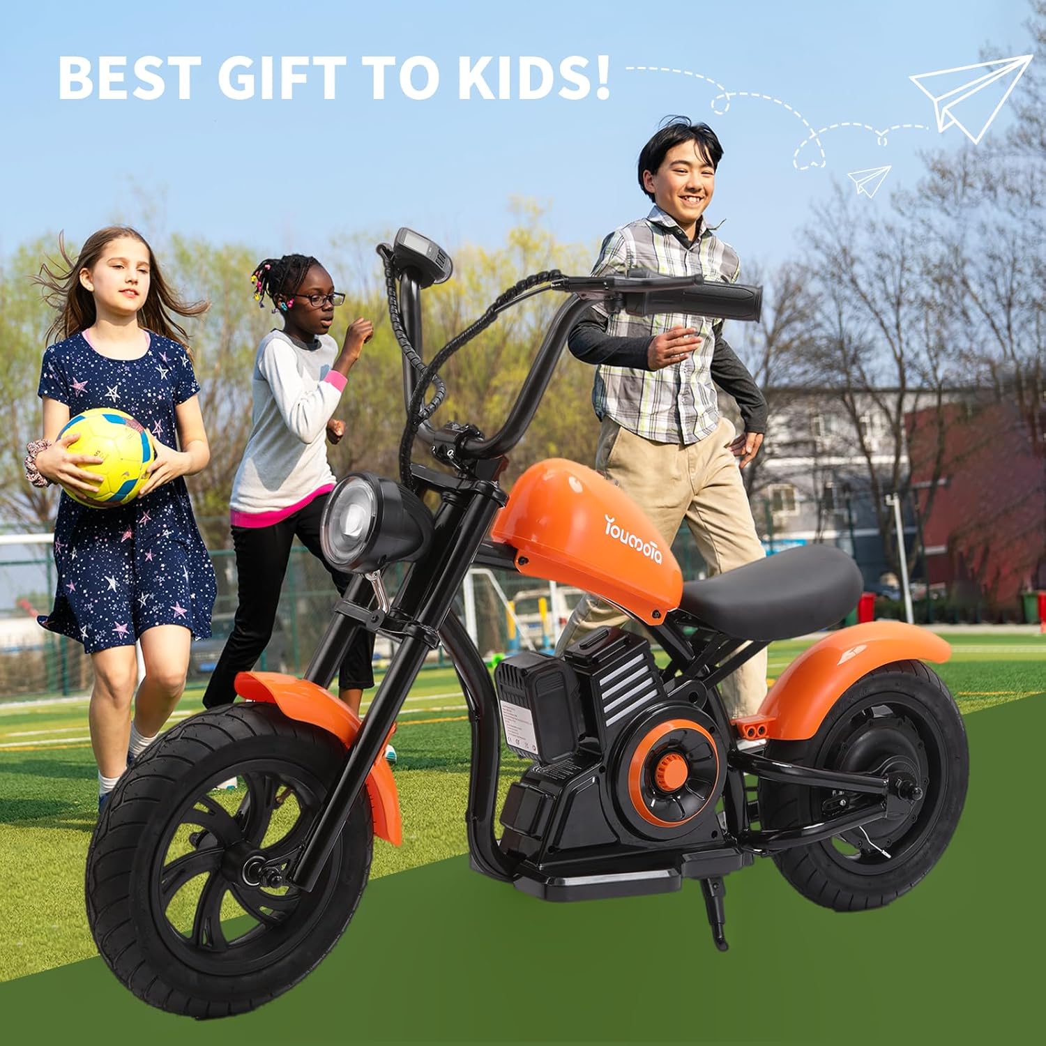 YOUMOTA KB20 12" Kid's Electric Motorbike 160W Motor 18.5V 4Ah Battery(Multi-functional Battery)