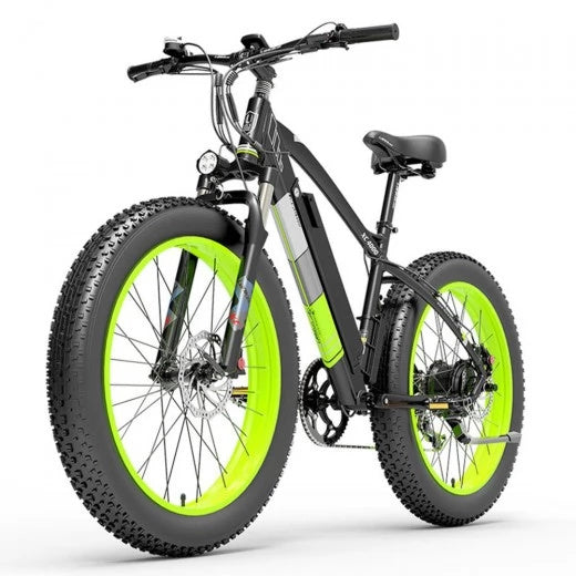 Mountain bike elettrica LANKELEISI XC4000 da 26" con pneumatici Fat, motore da 1000 W, batteria da 48 V e 17,5 Ah